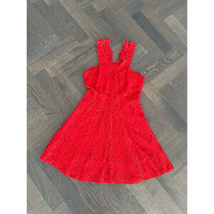 Women's Sandro Red Lace Dress Size 3